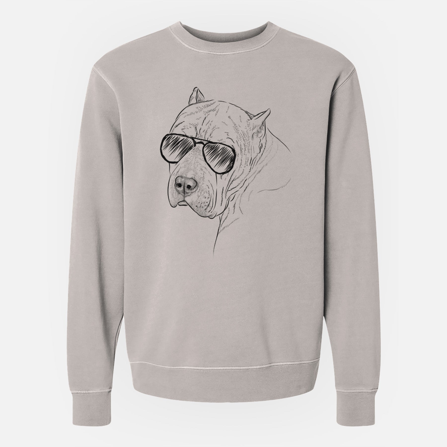 Aviator Precious the Staffordshire Terrier - Unisex Pigment Dyed Crew Sweatshirt