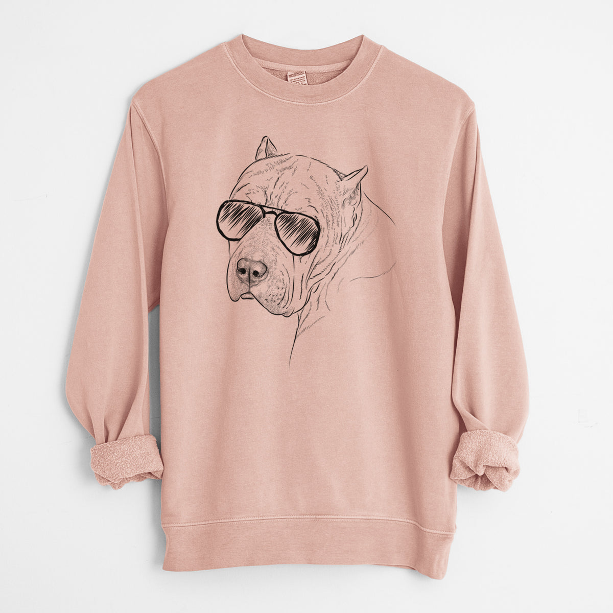 Aviator Precious the Staffordshire Terrier - Unisex Pigment Dyed Crew Sweatshirt