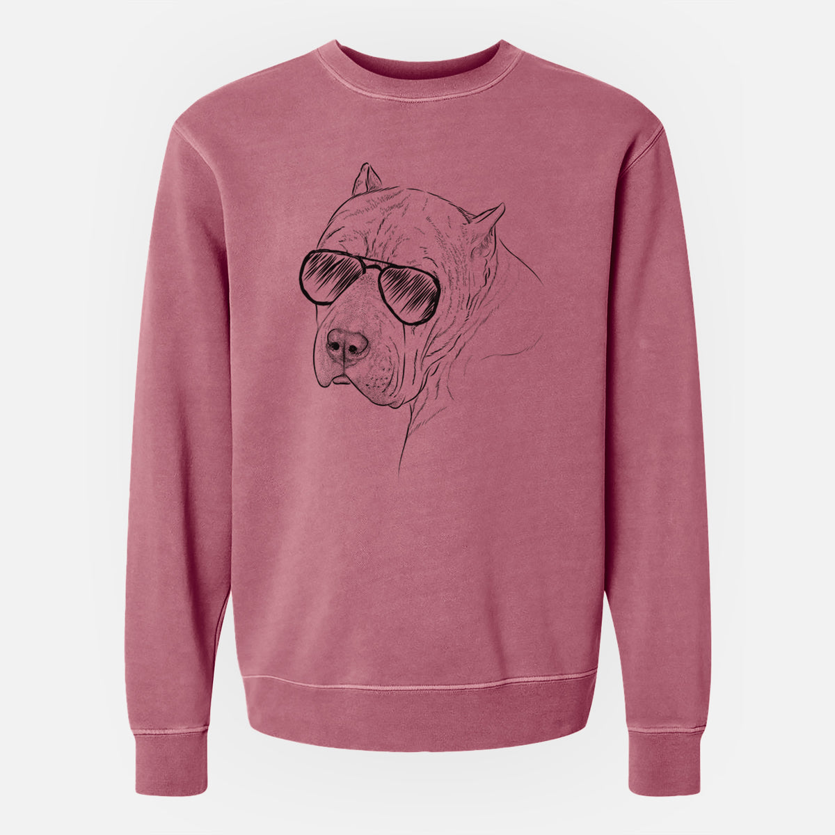 Aviator Precious the Staffordshire Terrier - Unisex Pigment Dyed Crew Sweatshirt