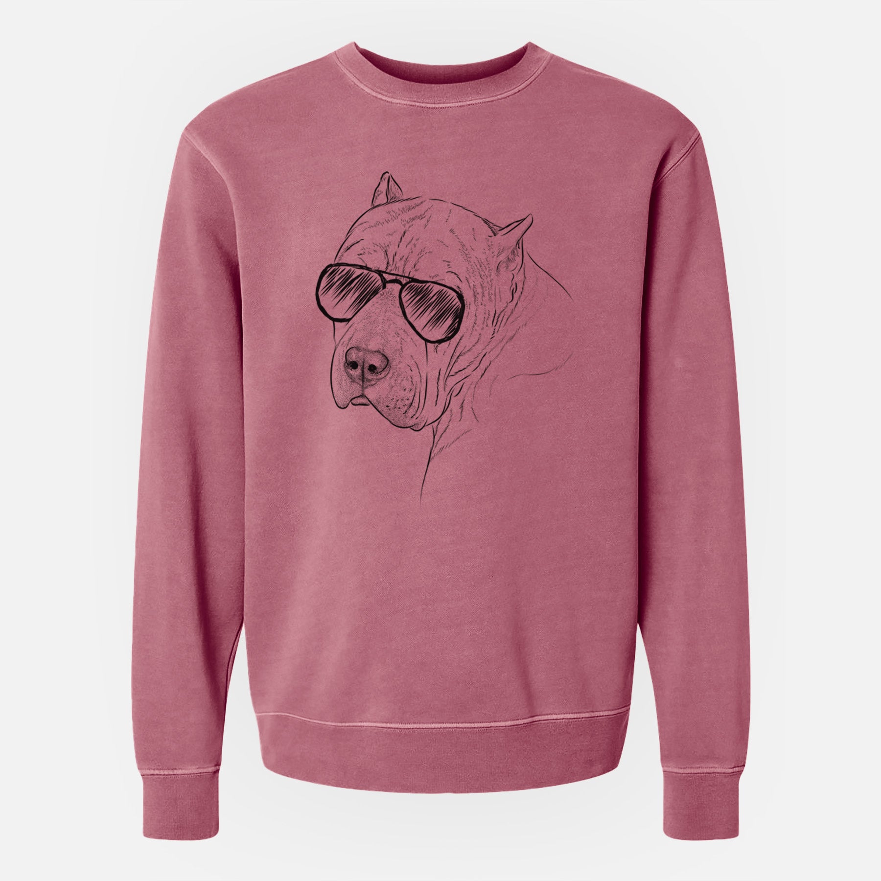 Aviator Precious the Staffordshire Terrier - Unisex Pigment Dyed Crew Sweatshirt
