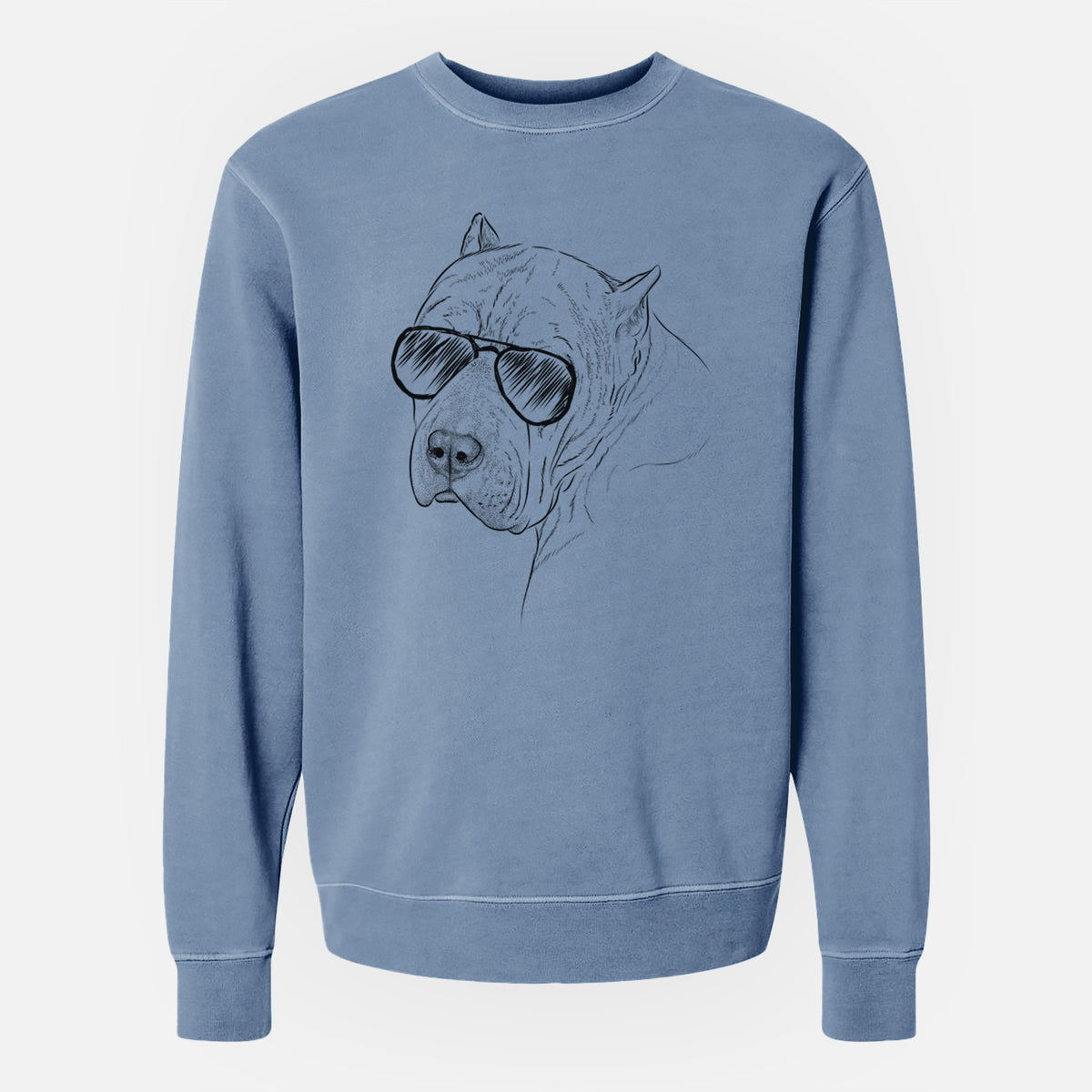 Aviator Precious the Staffordshire Terrier - Unisex Pigment Dyed Crew Sweatshirt