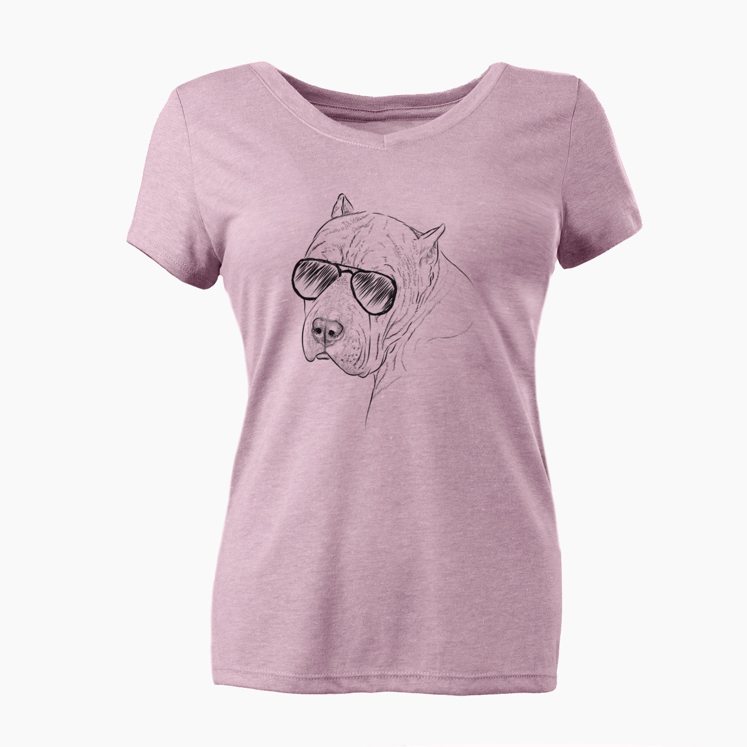 Aviator Precious the Staffordshire Terrier - Women's V-neck Shirt