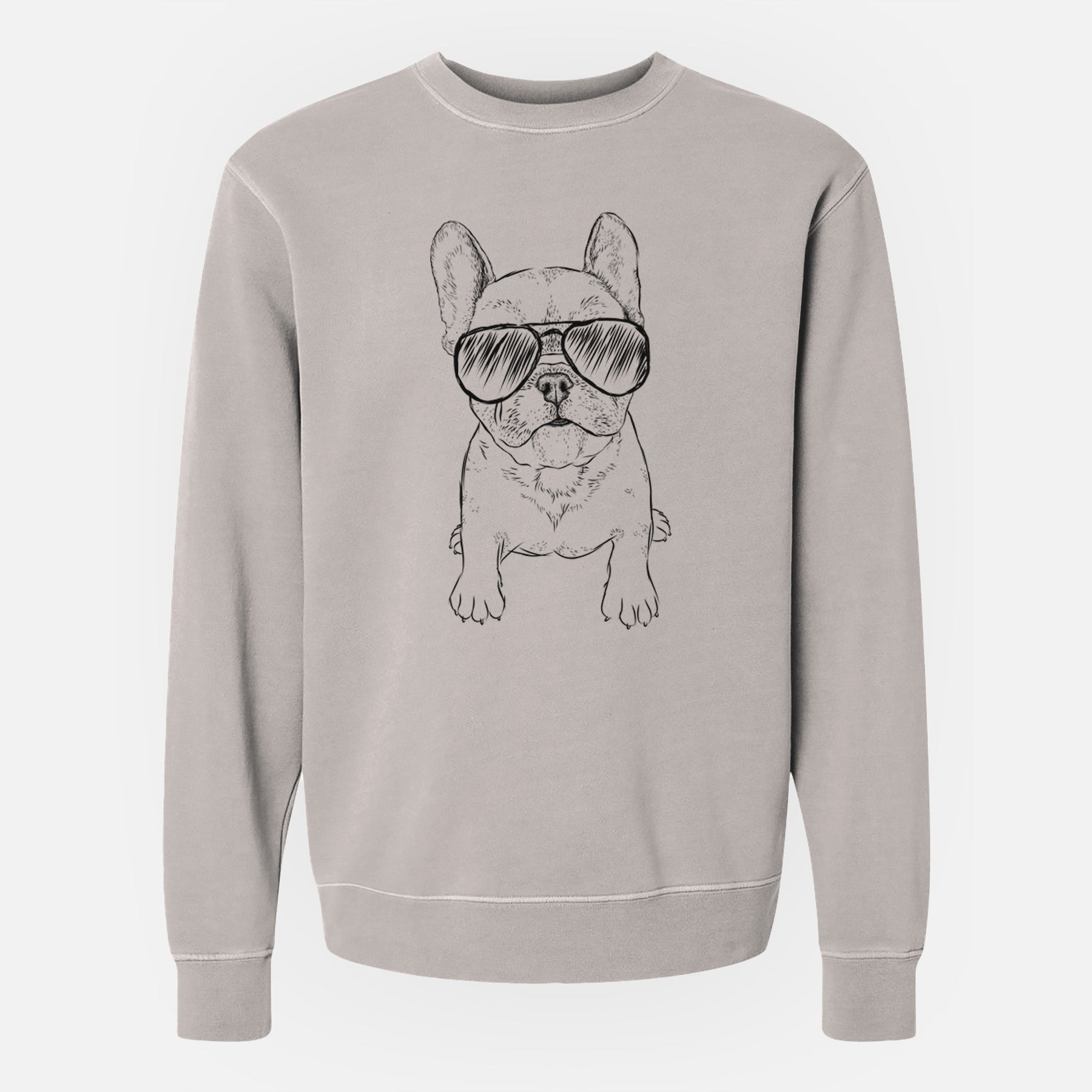 Aviator Puppy Pierre the French Bulldog - Unisex Pigment Dyed Crew Sweatshirt