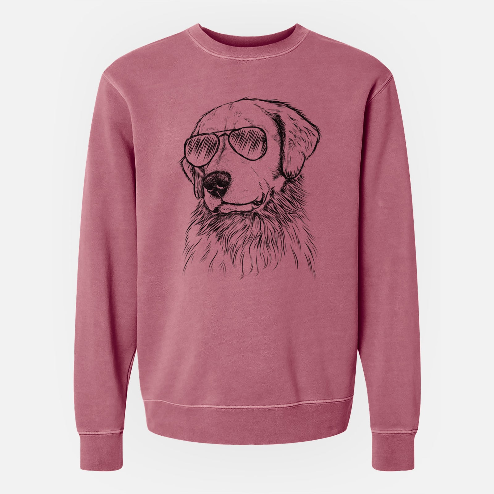 Aviator Quinn the Golden Retriever - Unisex Pigment Dyed Crew Sweatshirt