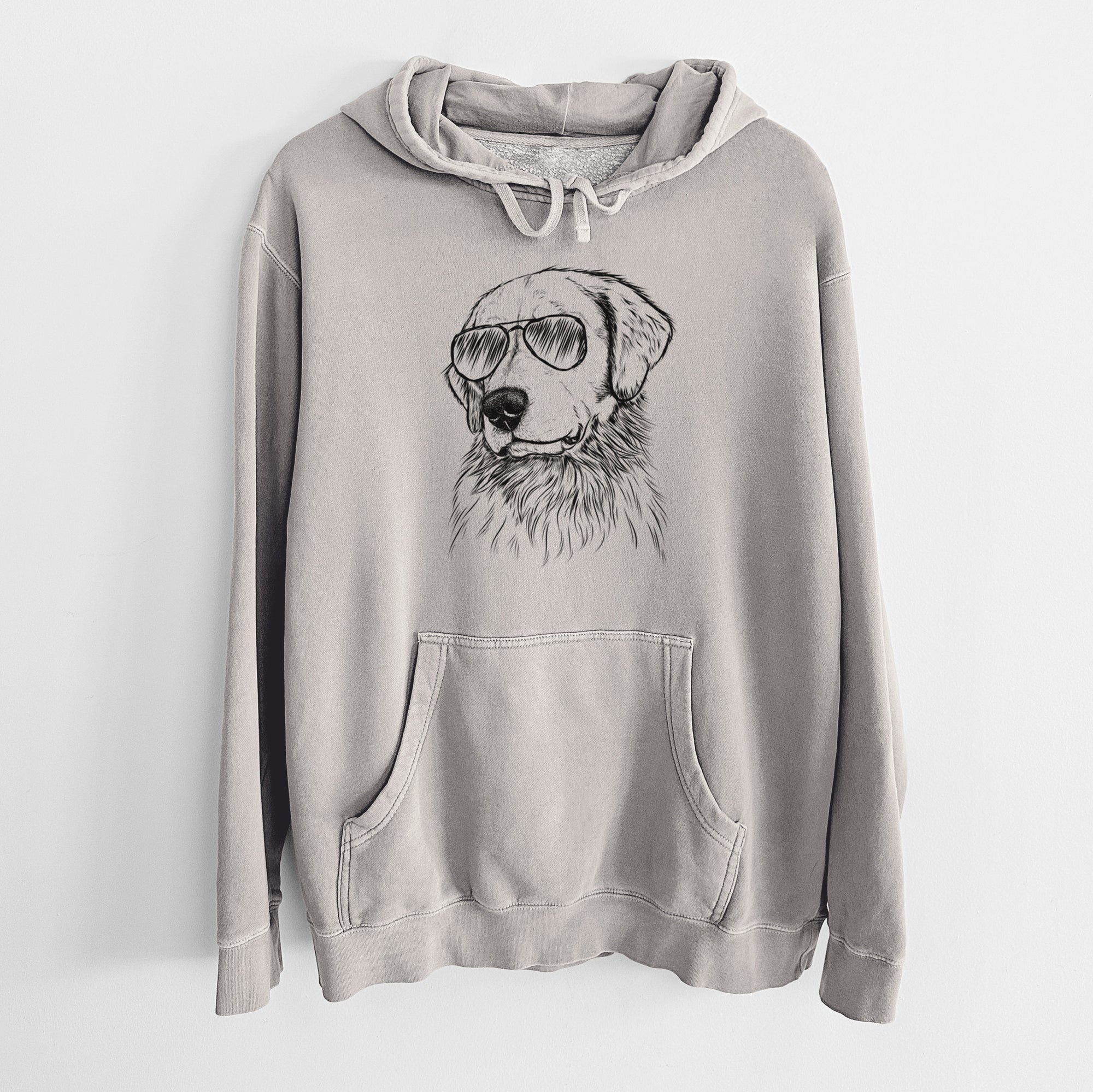 Aviator Quinn the Golden Retriever - Unisex Pigment Dyed Hoodie