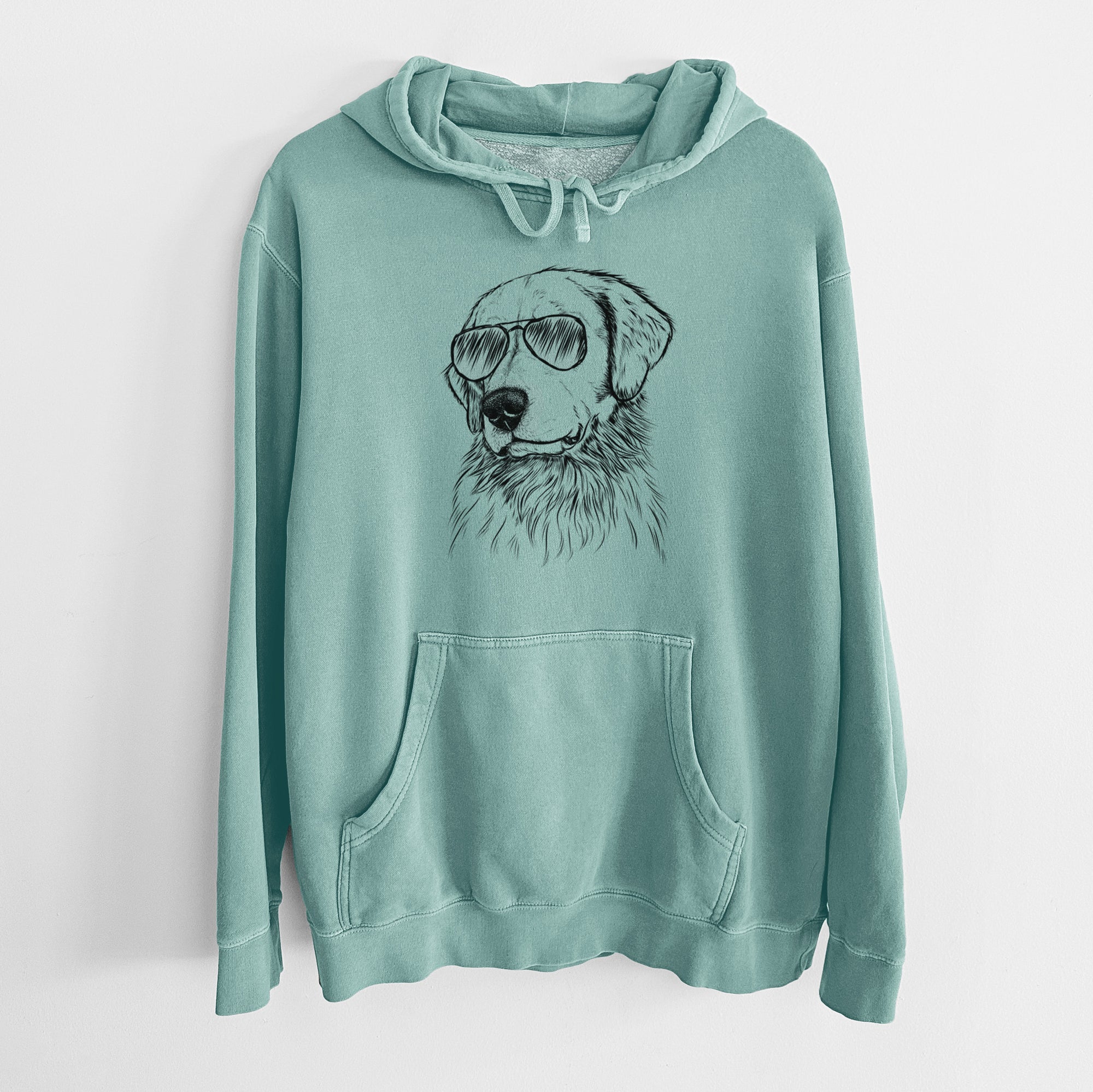 Aviator Quinn the Golden Retriever - Unisex Pigment Dyed Hoodie