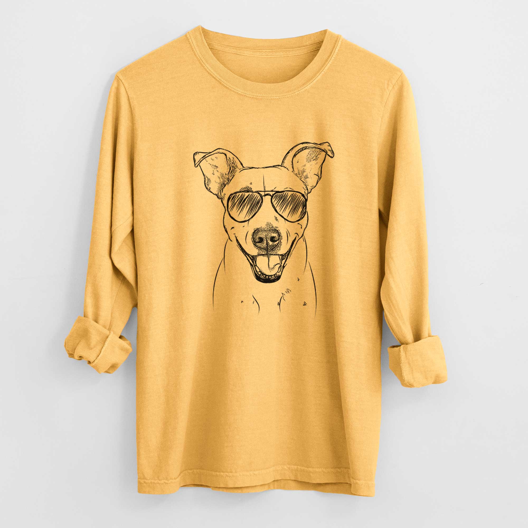 Aviator Ralphie the Mixed Breed - Men's Heavyweight 100% Cotton Long Sleeve