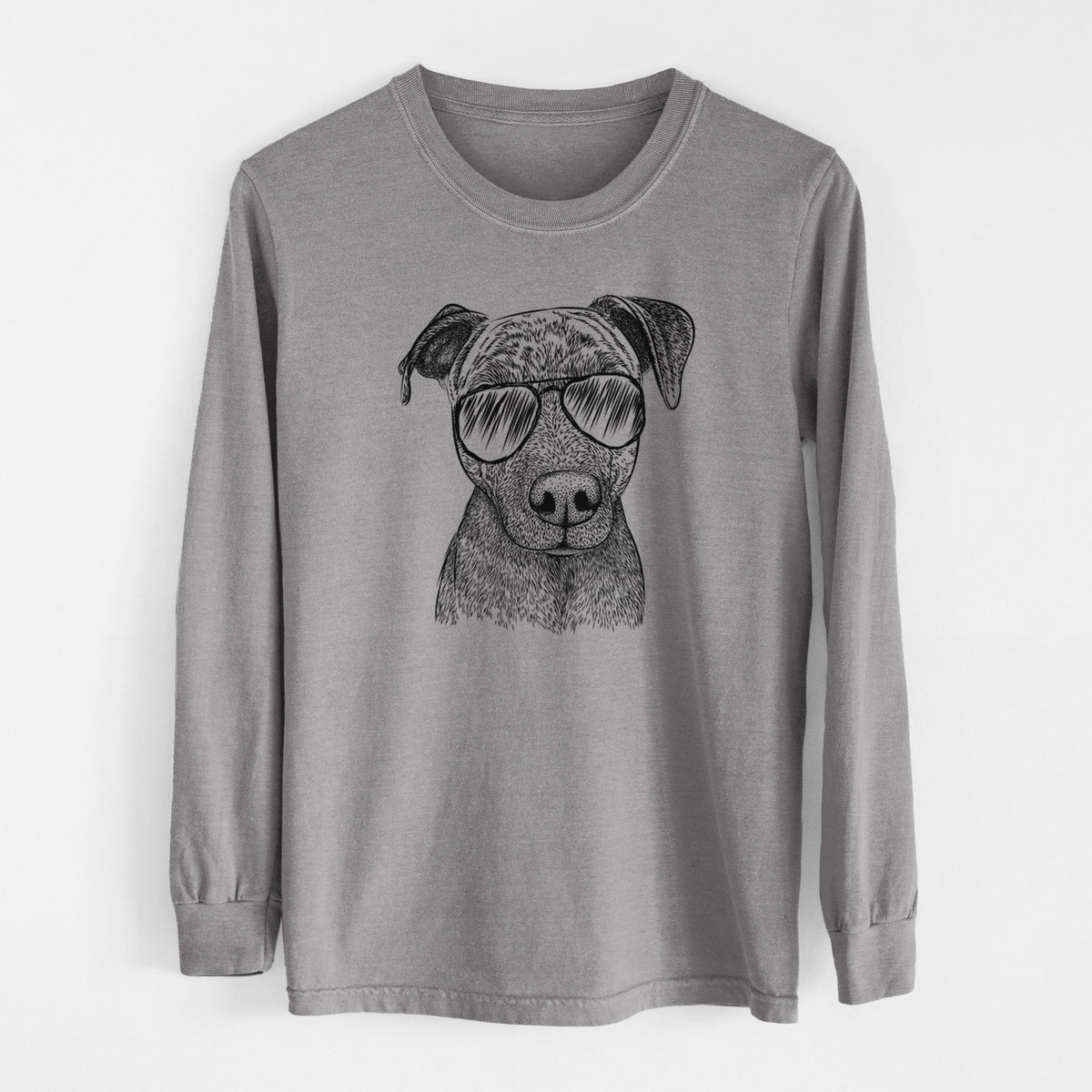 Aviator Reeses the Pitbull - Men's Heavyweight 100% Cotton Long Sleeve