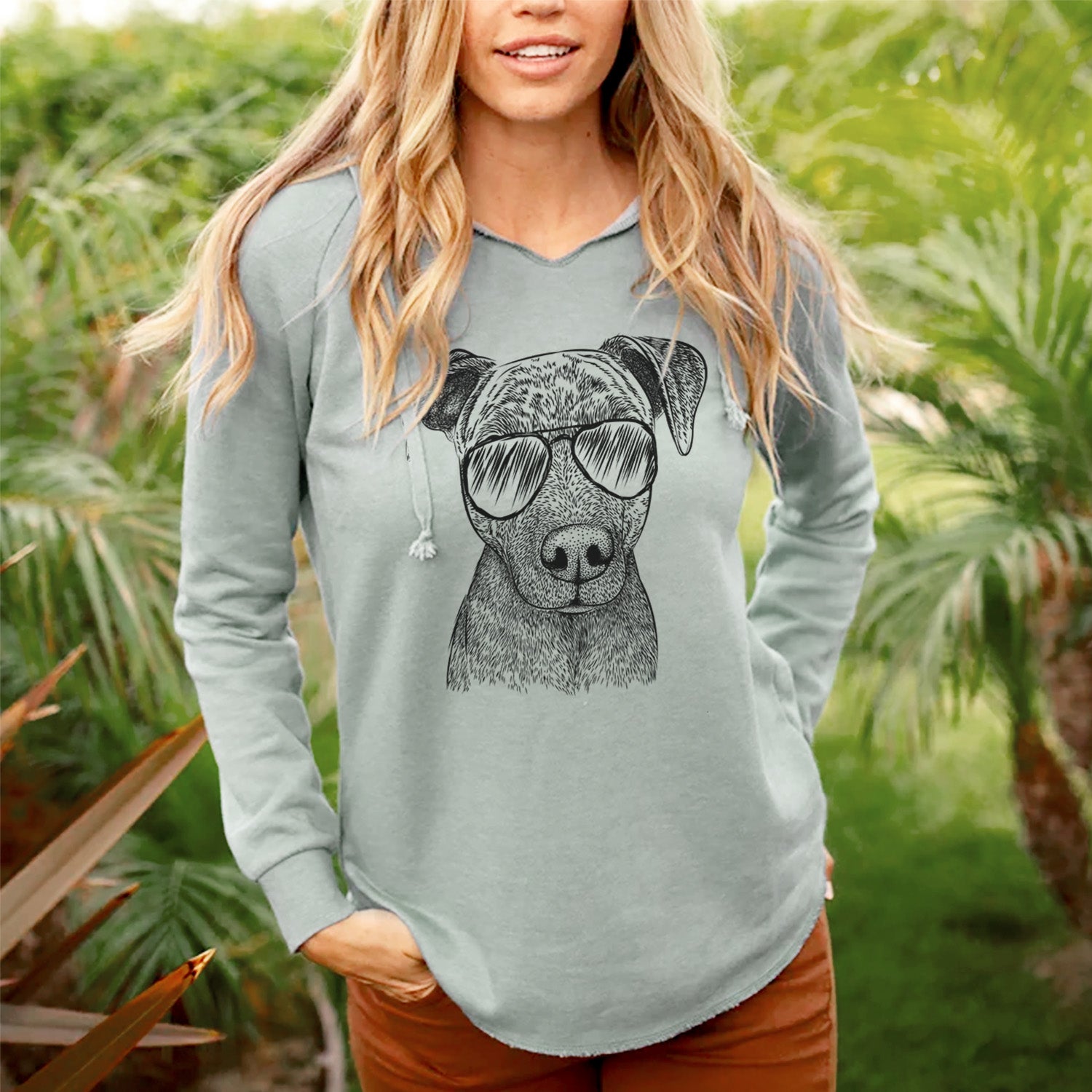 Aviator Reeses the Pitbull - Cali Wave Hooded Sweatshirt