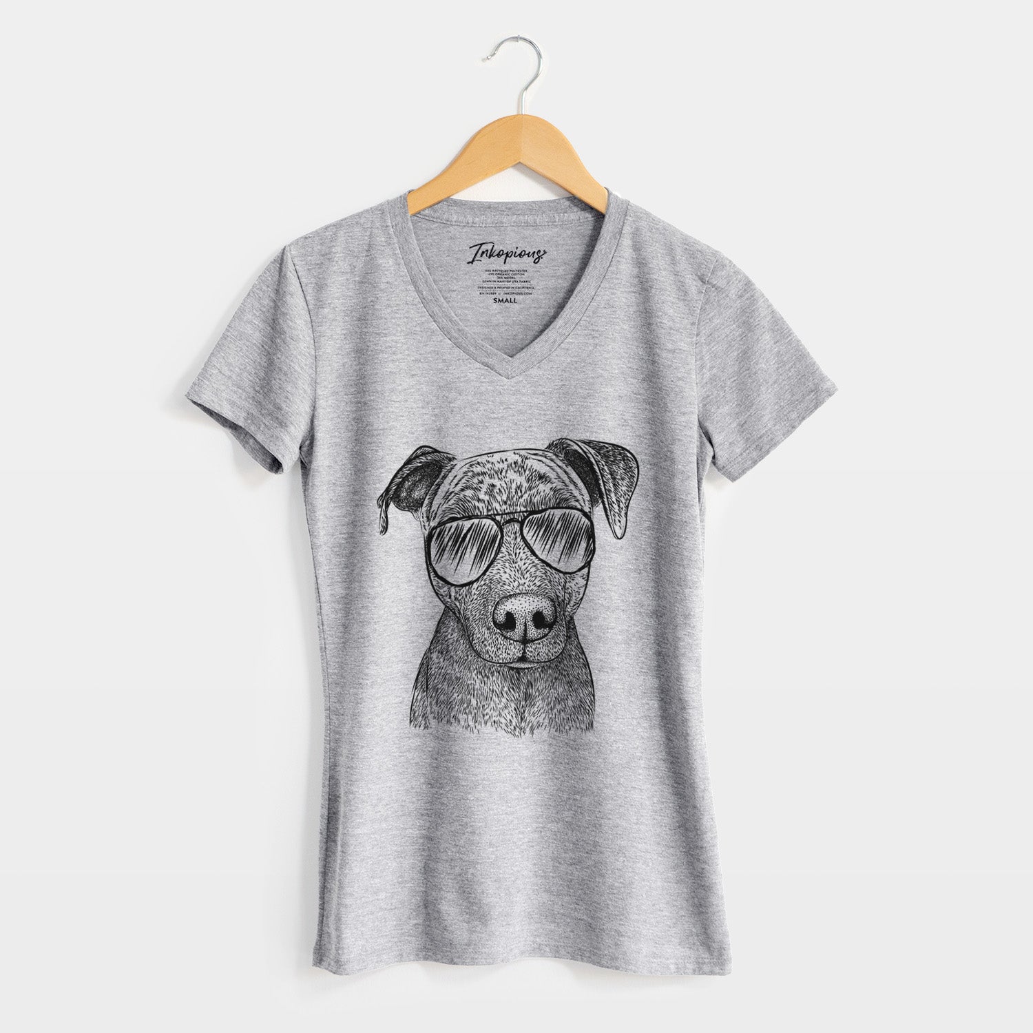 Aviator Reeses the Pitbull - Women's V-neck Shirt