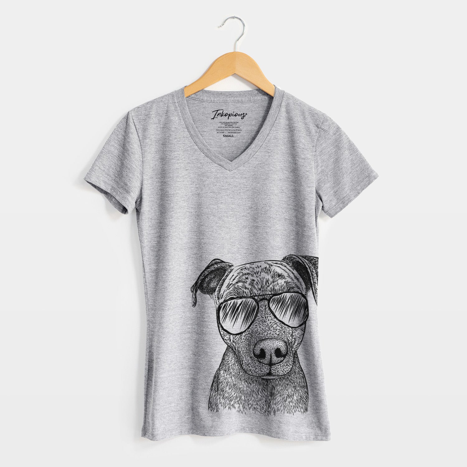 Aviator Reeses the Pitbull - Women's V-neck Shirt