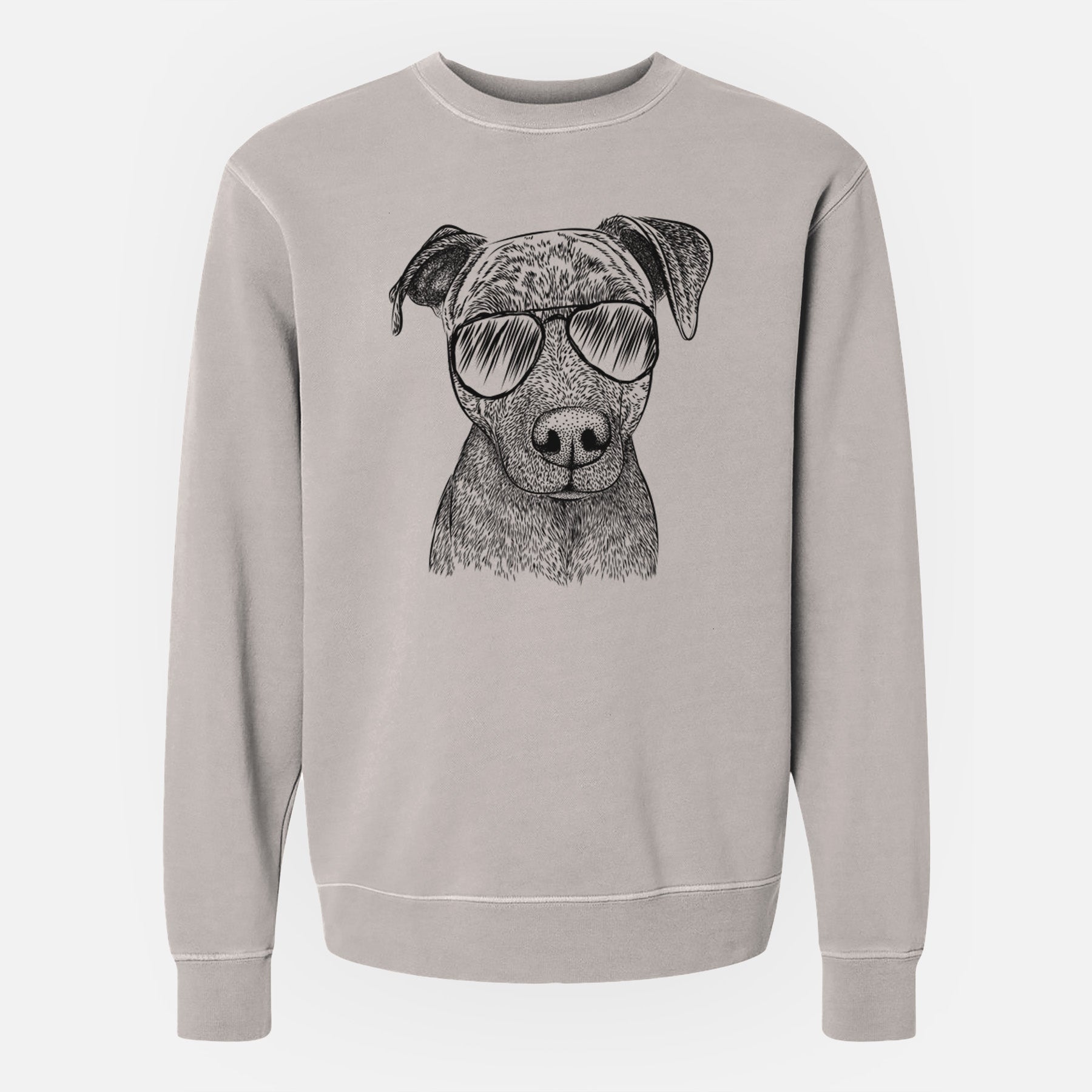 Aviator Reeses the Pitbull - Unisex Pigment Dyed Crew Sweatshirt