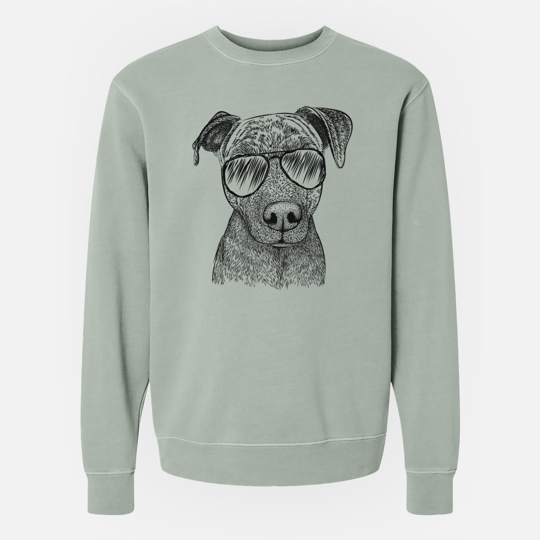 Aviator Reeses the Pitbull - Unisex Pigment Dyed Crew Sweatshirt