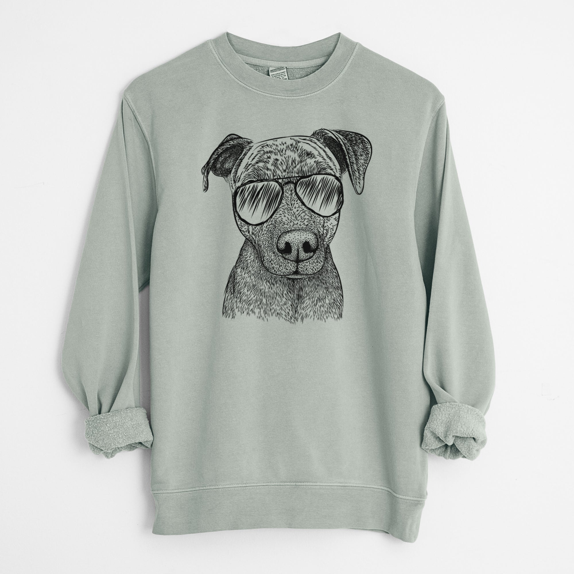 Aviator Reeses the Pitbull - Unisex Pigment Dyed Crew Sweatshirt
