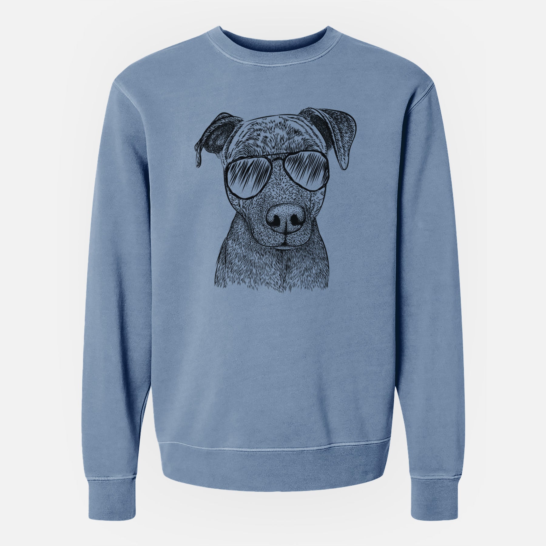Aviator Reeses the Pitbull - Unisex Pigment Dyed Crew Sweatshirt