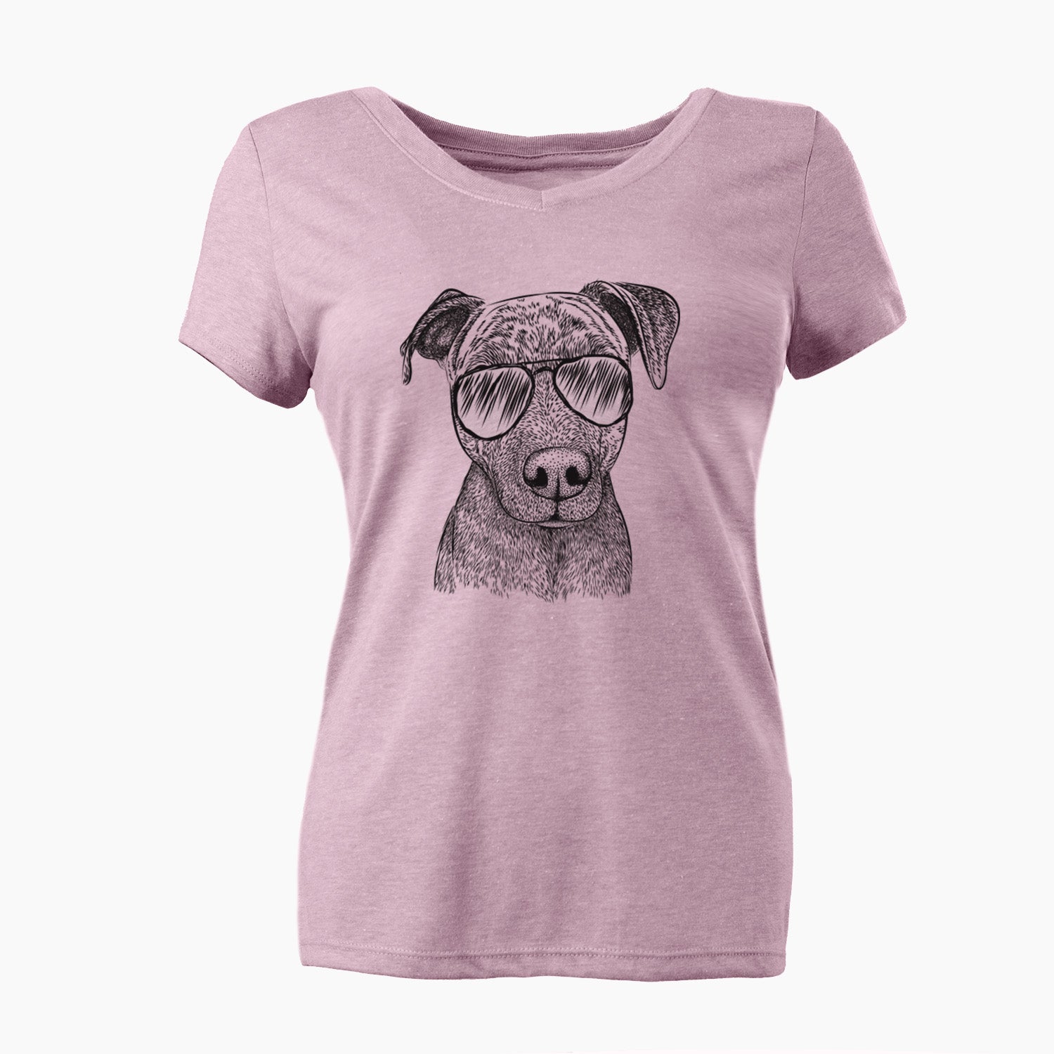 Aviator Reeses the Pitbull - Women's V-neck Shirt