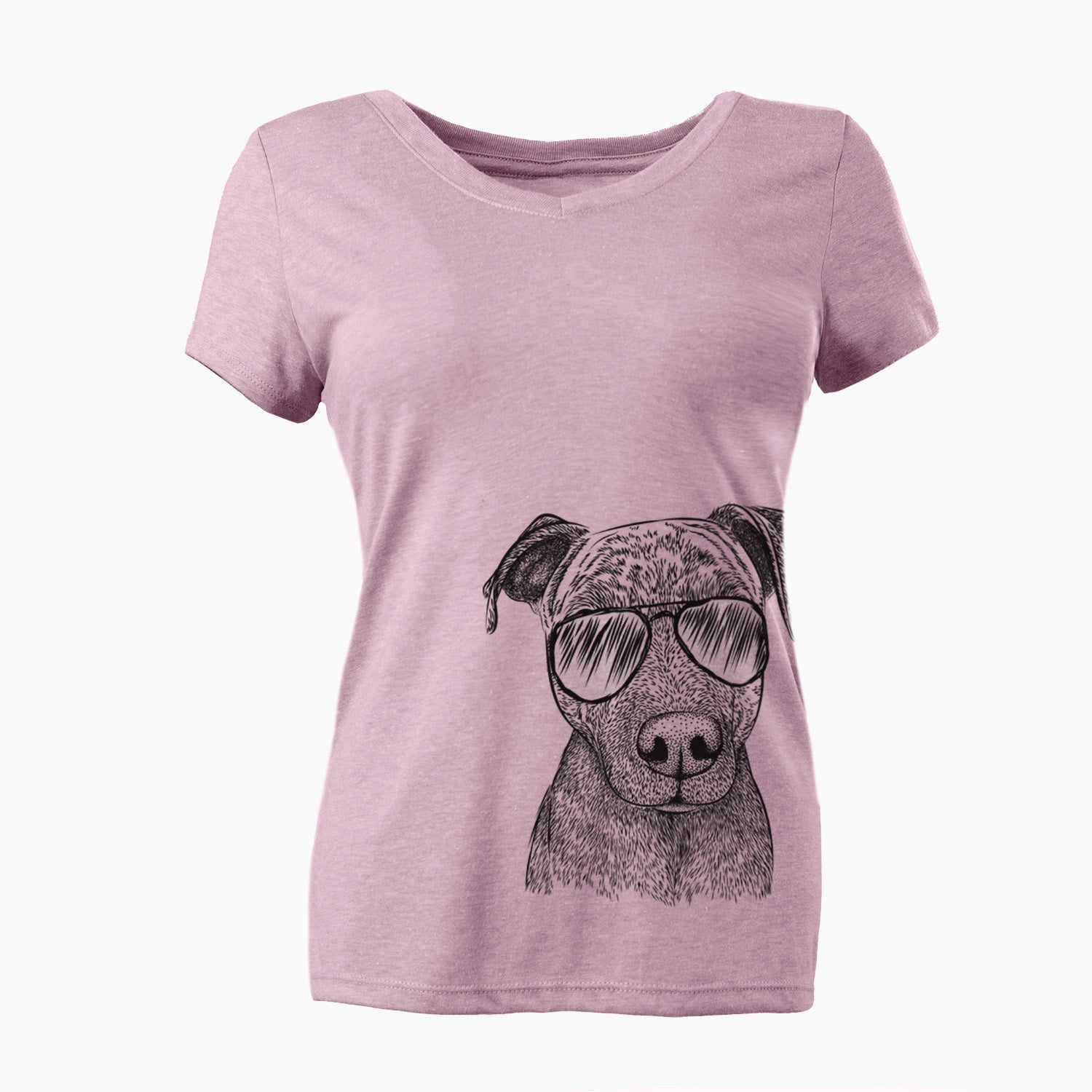 Aviator Reeses the Pitbull - Women's V-neck Shirt