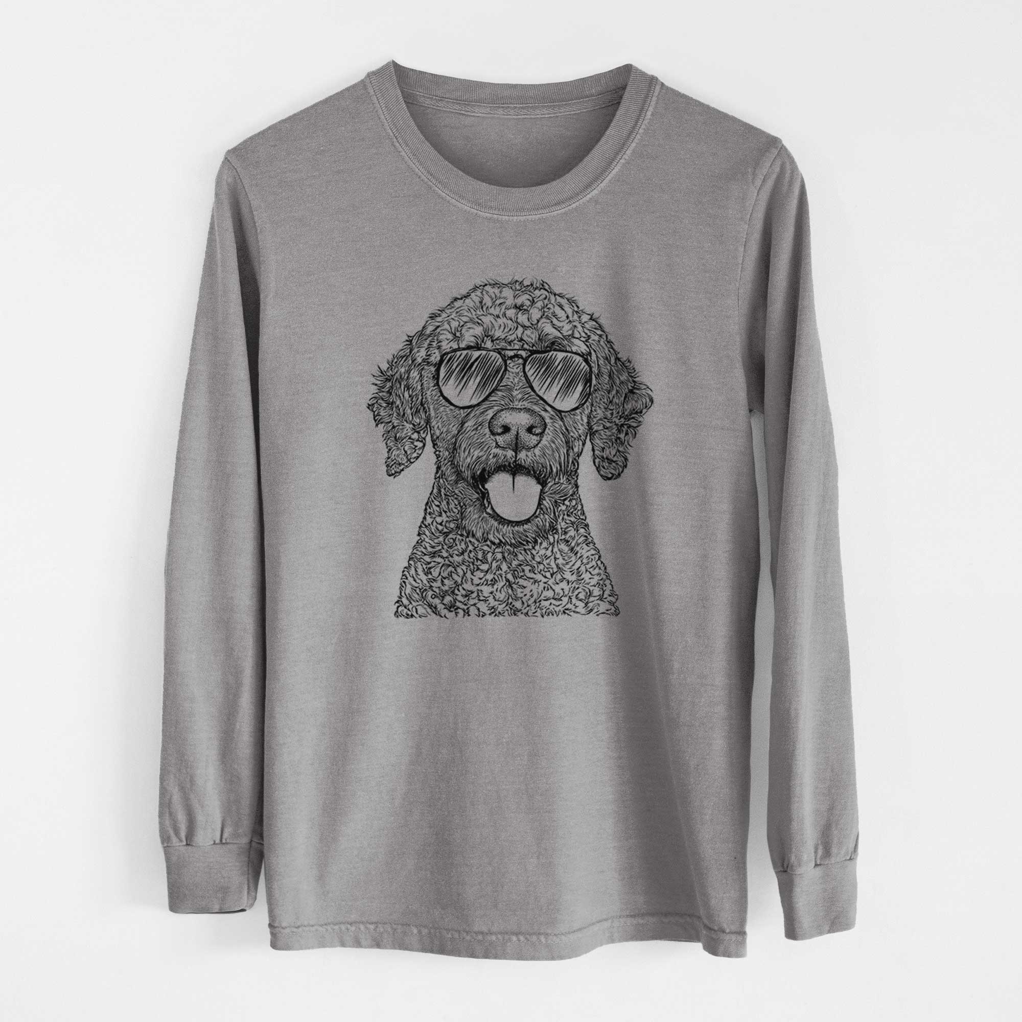 Aviator Reina the Spanish Water Dog - Men's Heavyweight 100% Cotton Long Sleeve