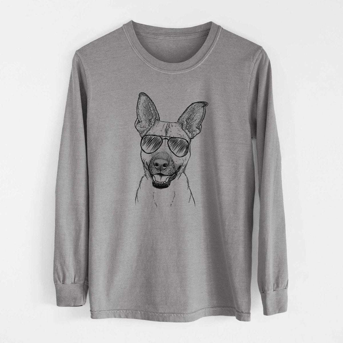 Aviator Remus the German Shepherd Mix - Men's Heavyweight 100% Cotton Long Sleeve