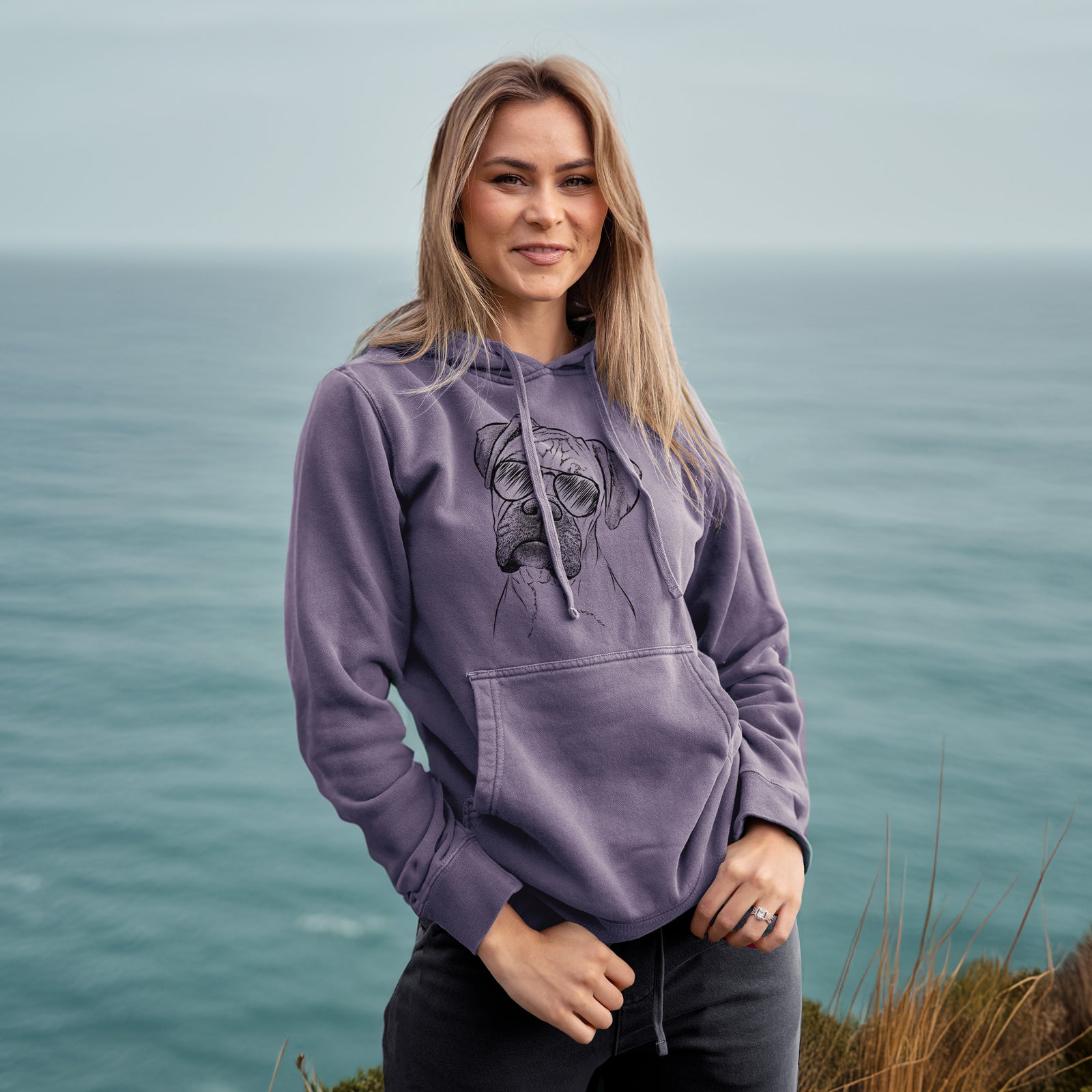 Aviator Reuby the Boxer - Unisex Pigment Dyed Hoodie