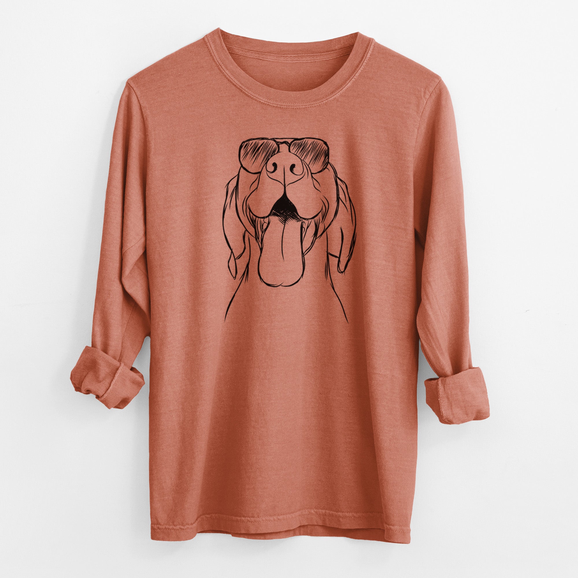 Aviator Rhys the Vizsla - Men's Heavyweight 100% Cotton Long Sleeve