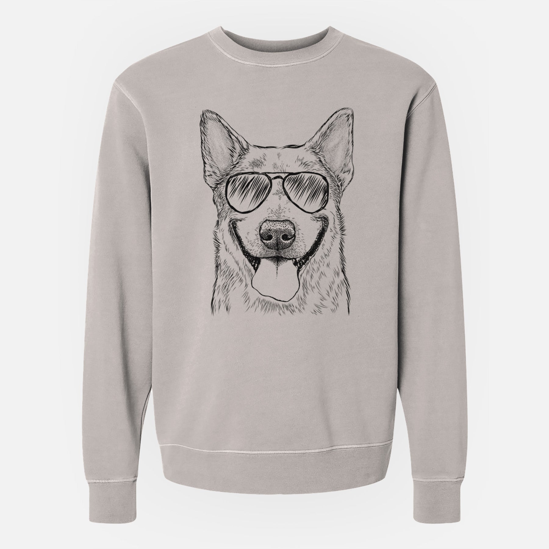 Aviator Rio the Australian Cattle Dog - Unisex Pigment Dyed Crew Sweatshirt