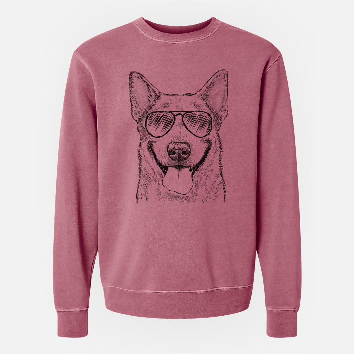 Aviator Rio the Australian Cattle Dog - Unisex Pigment Dyed Crew Sweatshirt