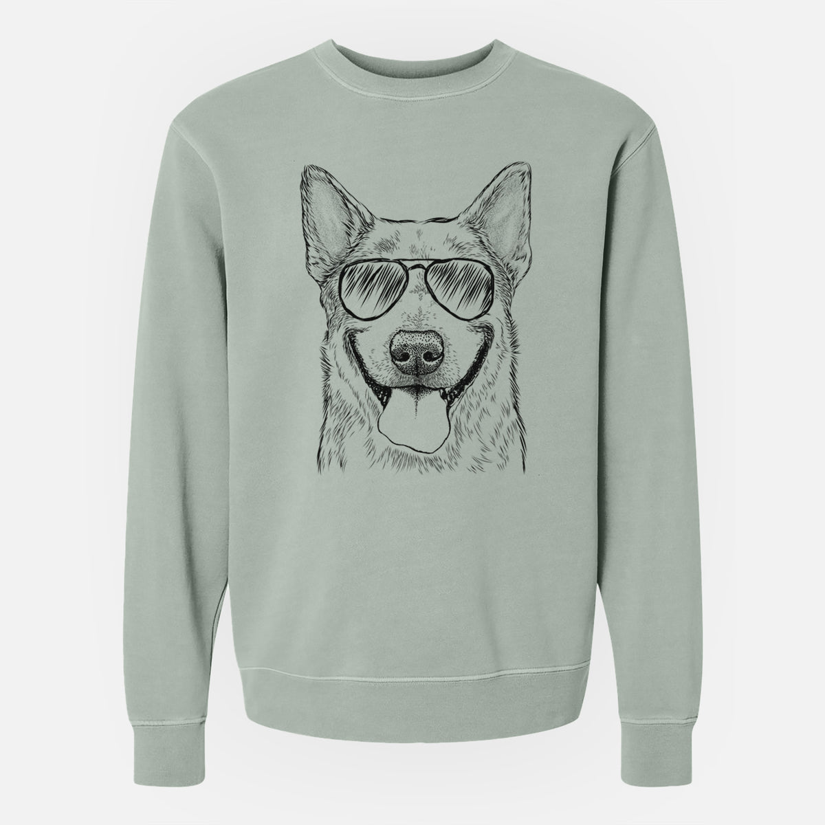 Aviator Rio the Australian Cattle Dog - Unisex Pigment Dyed Crew Sweatshirt