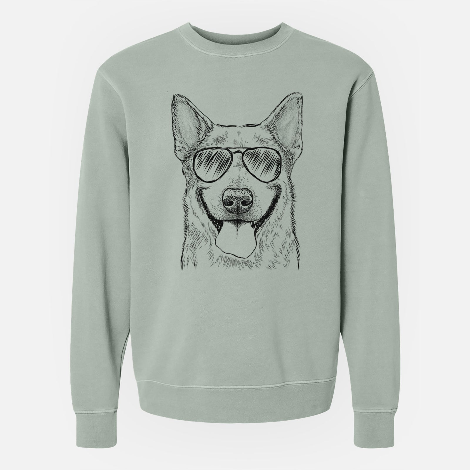 Aviator Rio the Australian Cattle Dog - Unisex Pigment Dyed Crew Sweatshirt
