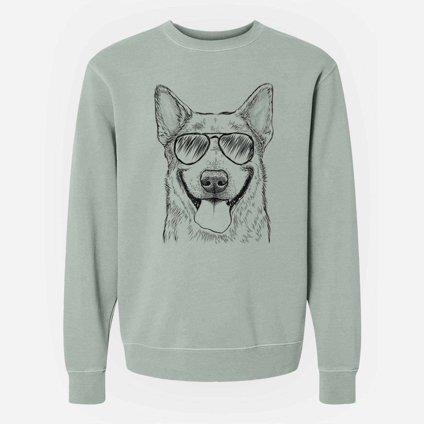 Aviator Rio the Australian Cattle Dog - Unisex Pigment Dyed Crew Sweatshirt