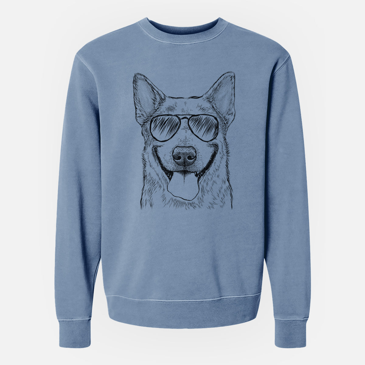 Aviator Rio the Australian Cattle Dog - Unisex Pigment Dyed Crew Sweatshirt