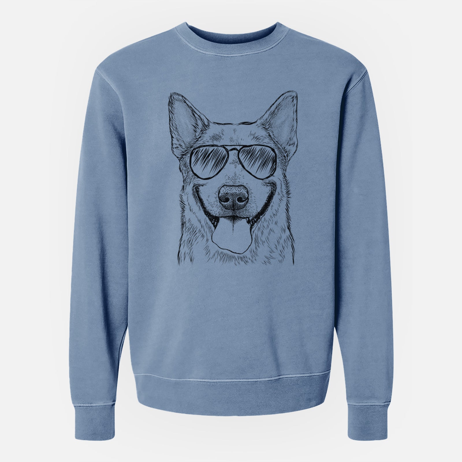 Aviator Rio the Australian Cattle Dog - Unisex Pigment Dyed Crew Sweatshirt