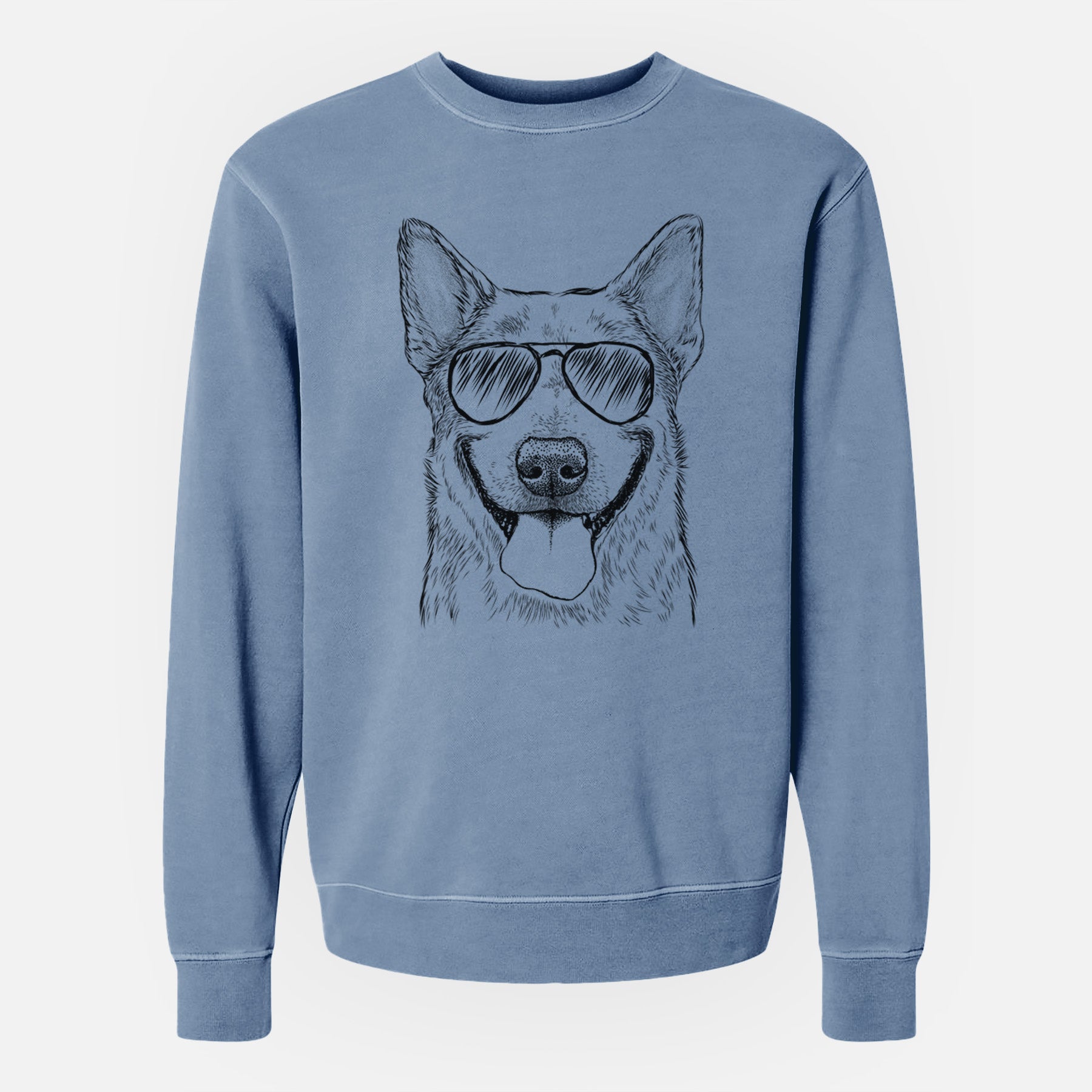 Aviator Rio the Australian Cattle Dog - Unisex Pigment Dyed Crew Sweatshirt