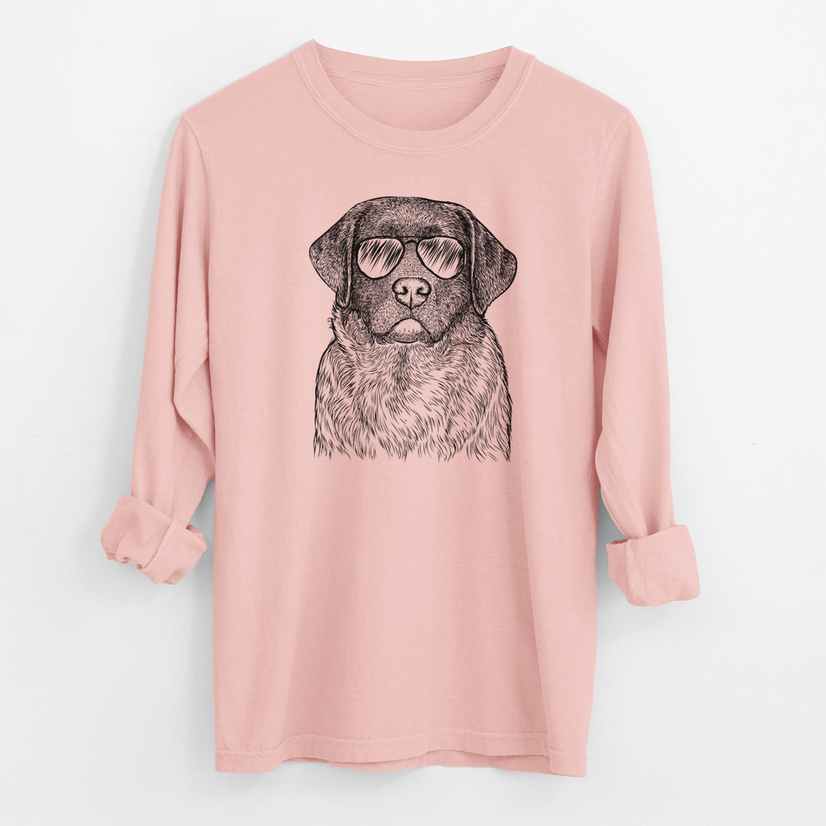 Aviator River the English Labrador Retriever - Men's Heavyweight 100% Cotton Long Sleeve