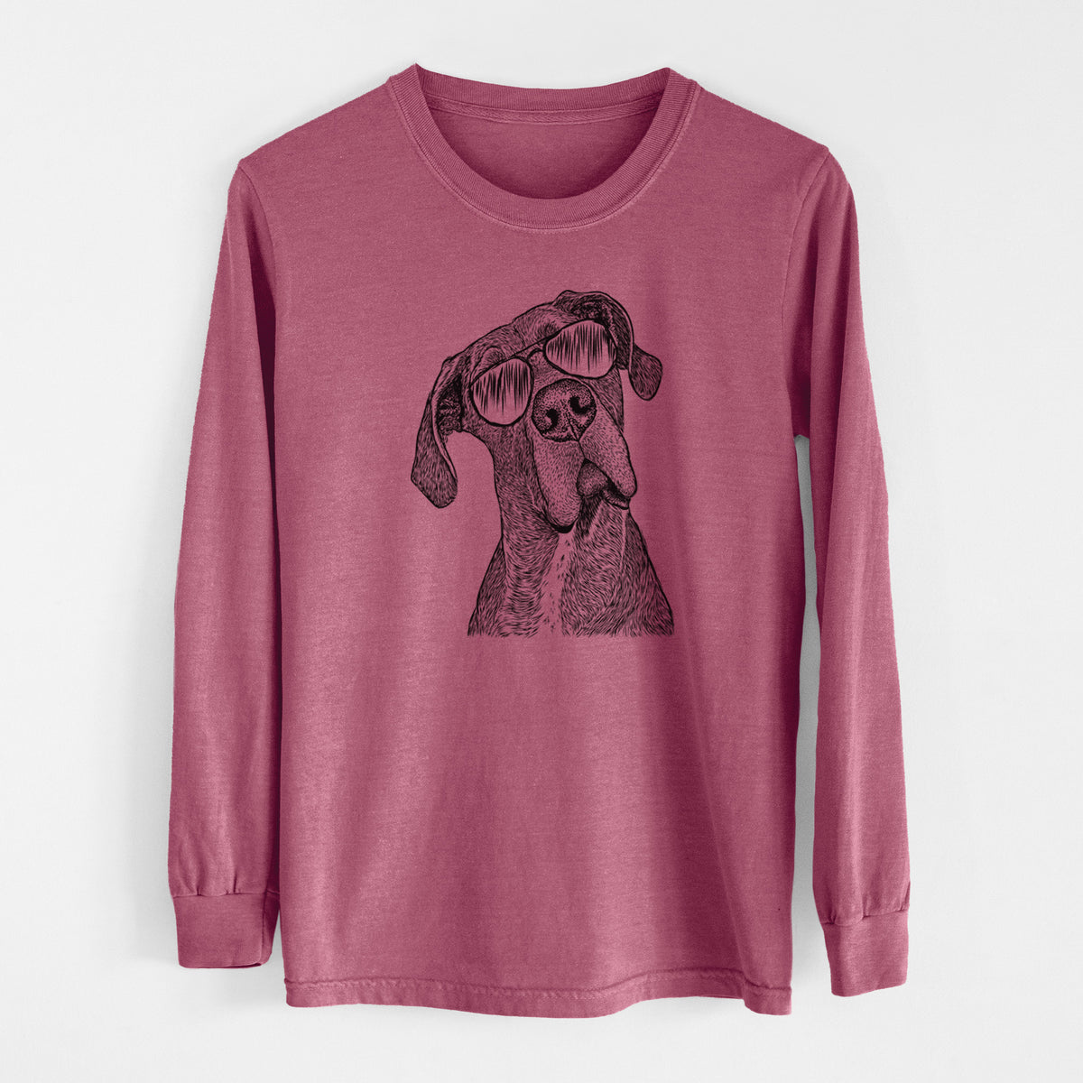 Aviator River the Great Dane - Men's Heavyweight 100% Cotton Long Sleeve