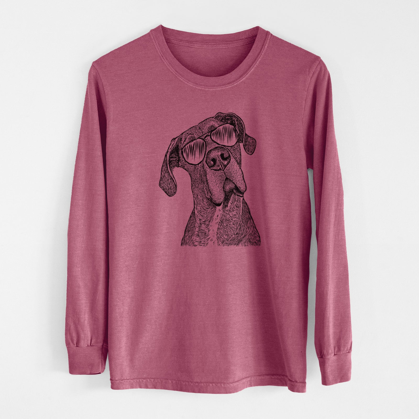 Aviator River the Great Dane - Men's Heavyweight 100% Cotton Long Sleeve