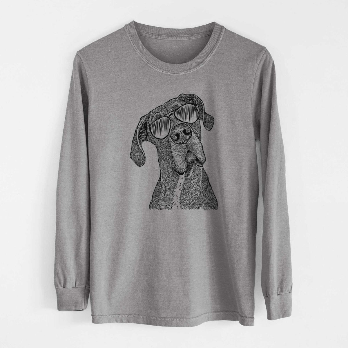 Aviator River the Great Dane - Men's Heavyweight 100% Cotton Long Sleeve