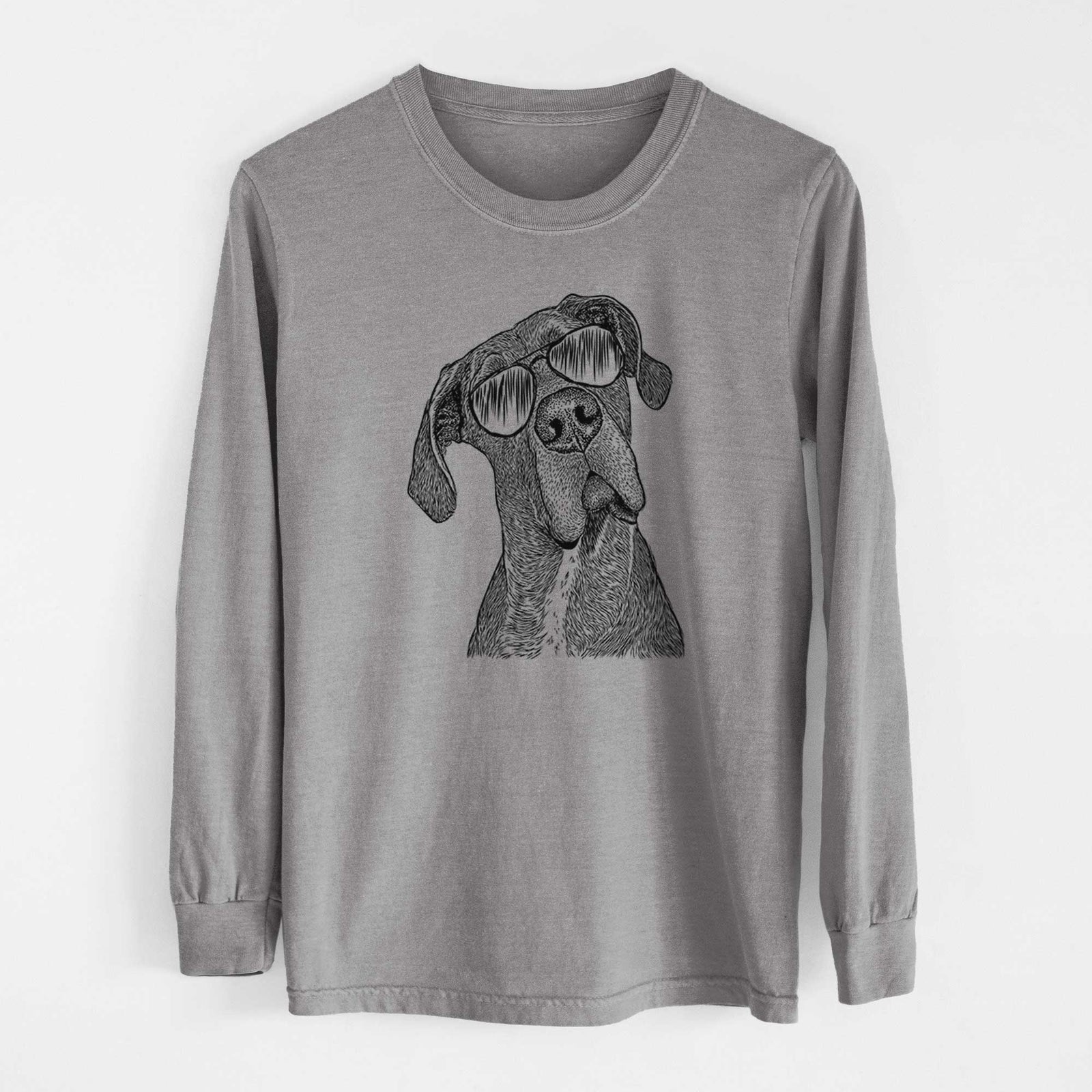 Aviator River the Great Dane - Men's Heavyweight 100% Cotton Long Sleeve