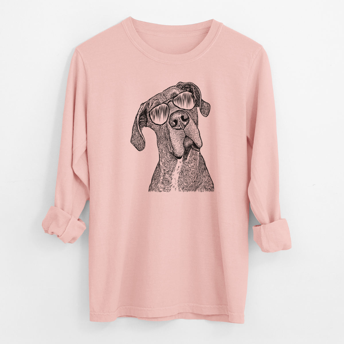Aviator River the Great Dane - Men's Heavyweight 100% Cotton Long Sleeve