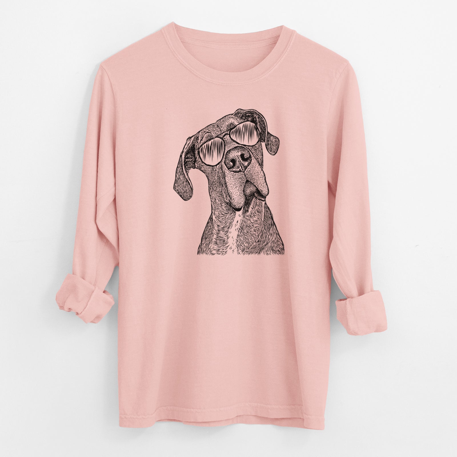 Aviator River the Great Dane - Men's Heavyweight 100% Cotton Long Sleeve