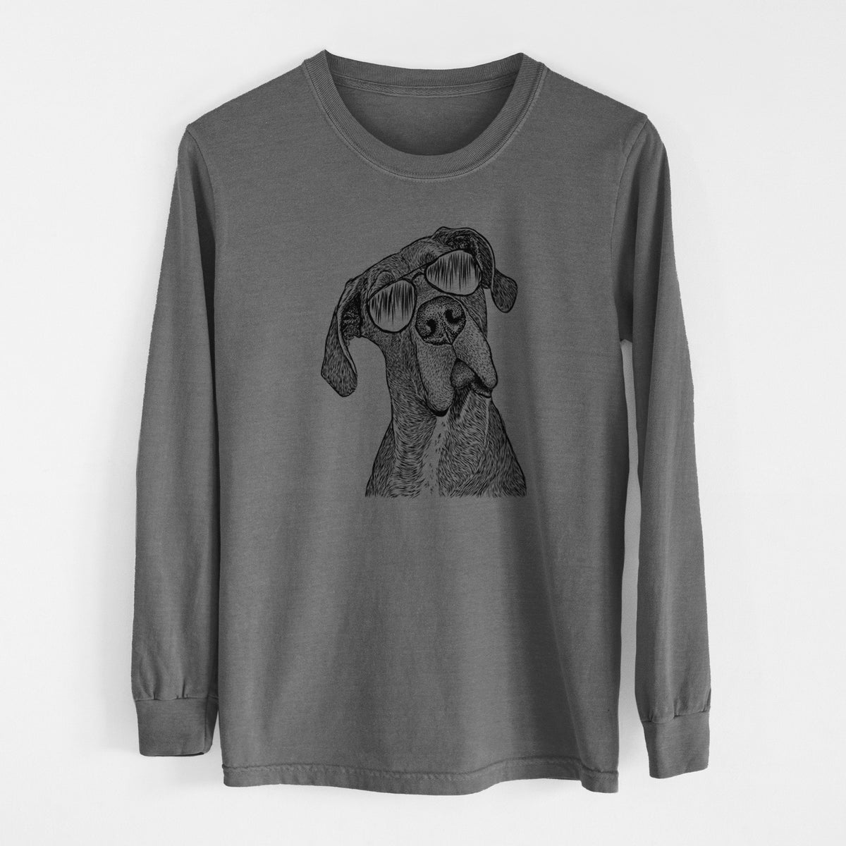 Aviator River the Great Dane - Men's Heavyweight 100% Cotton Long Sleeve