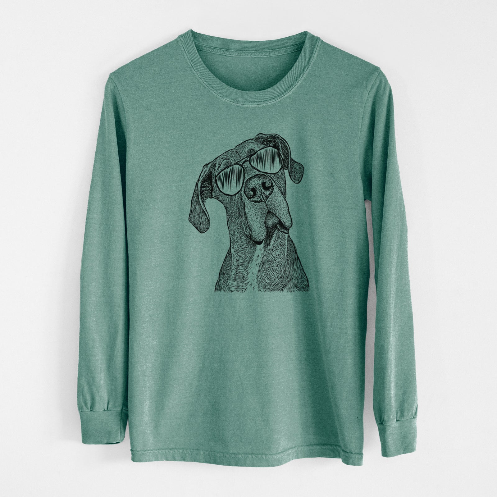 Aviator River the Great Dane - Men's Heavyweight 100% Cotton Long Sleeve