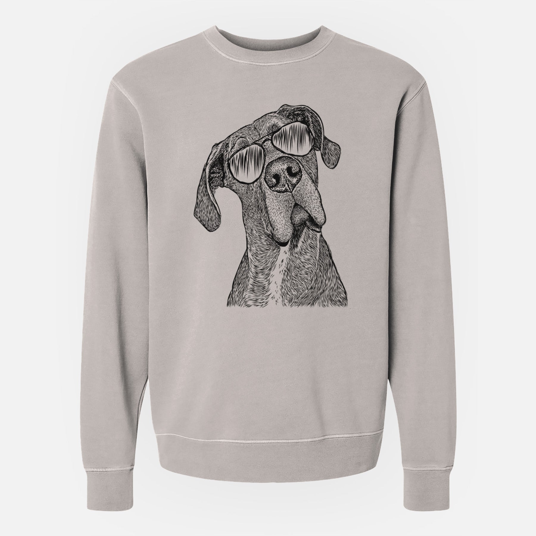 Aviator River the Great Dane - Unisex Pigment Dyed Crew Sweatshirt