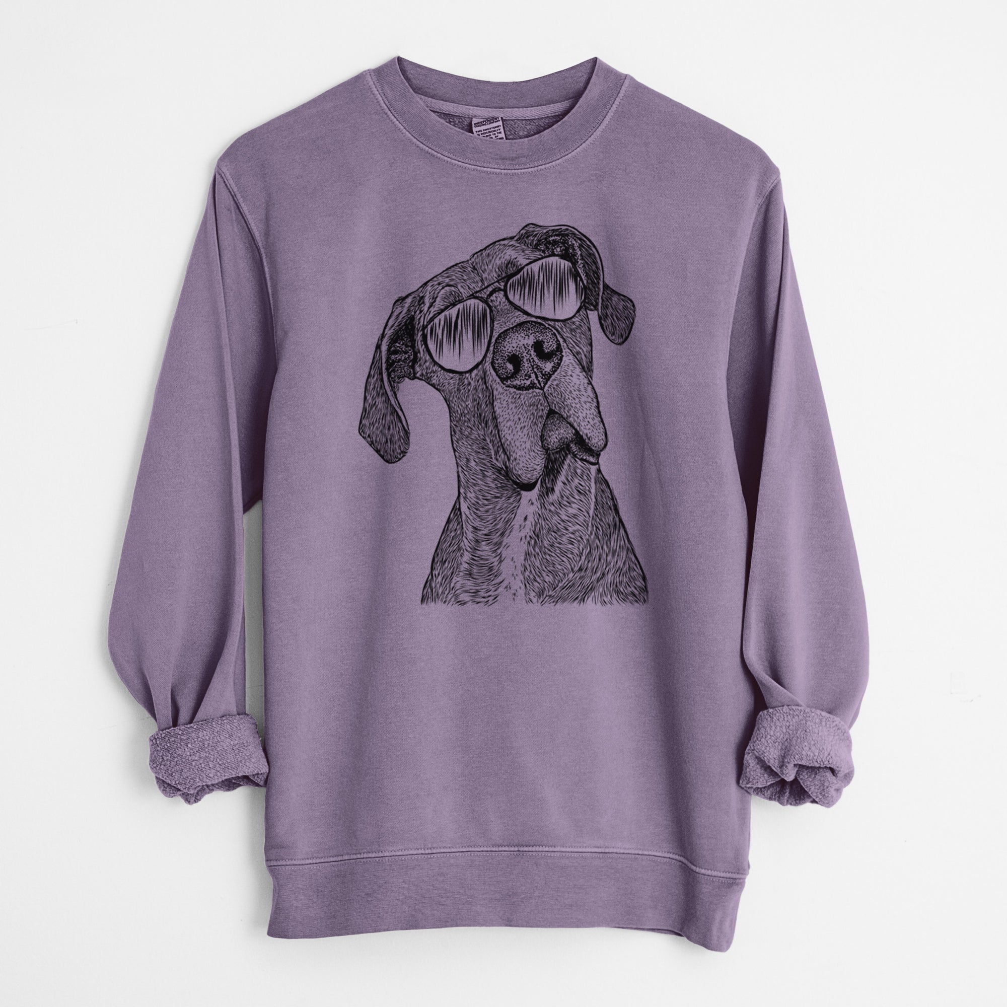 Aviator River the Great Dane - Unisex Pigment Dyed Crew Sweatshirt