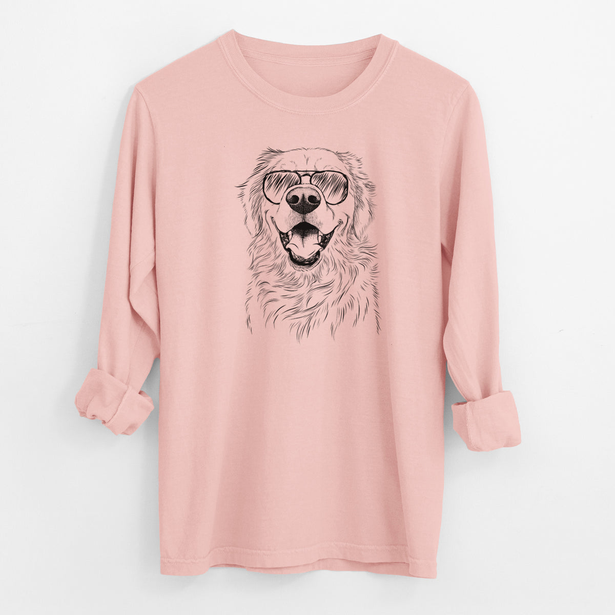 Aviator Roger the Golden Retriever - Men's Heavyweight 100% Cotton Long Sleeve