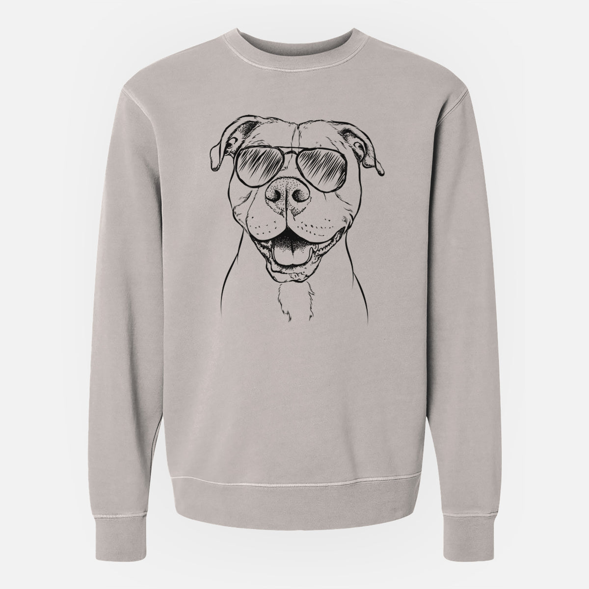 Aviator Roscoe the Pitbull - Unisex Pigment Dyed Crew Sweatshirt