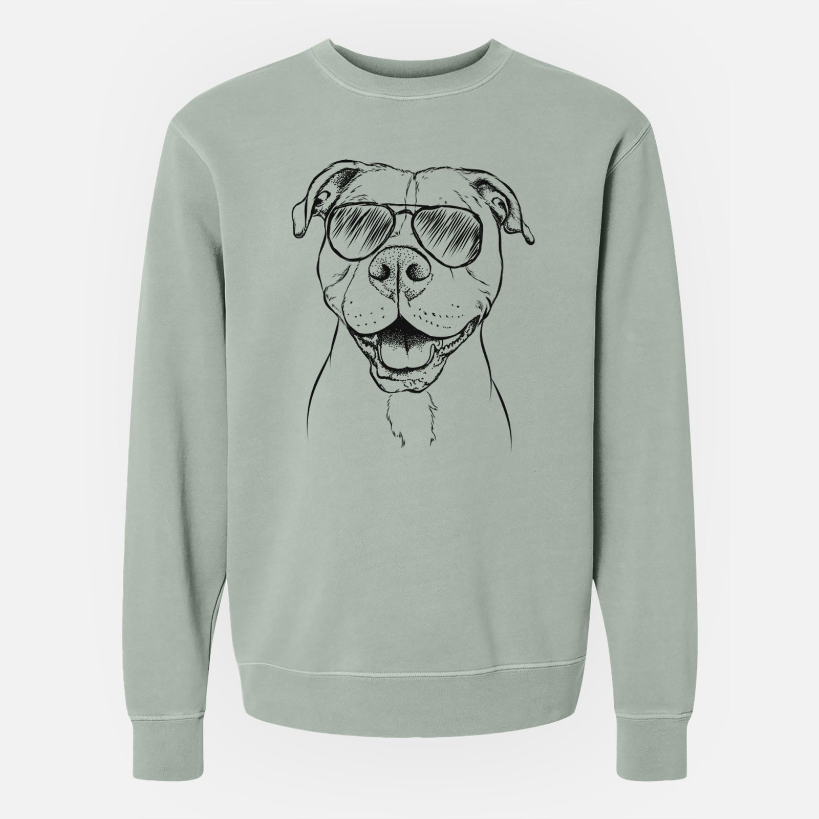Aviator Roscoe the Pitbull - Unisex Pigment Dyed Crew Sweatshirt