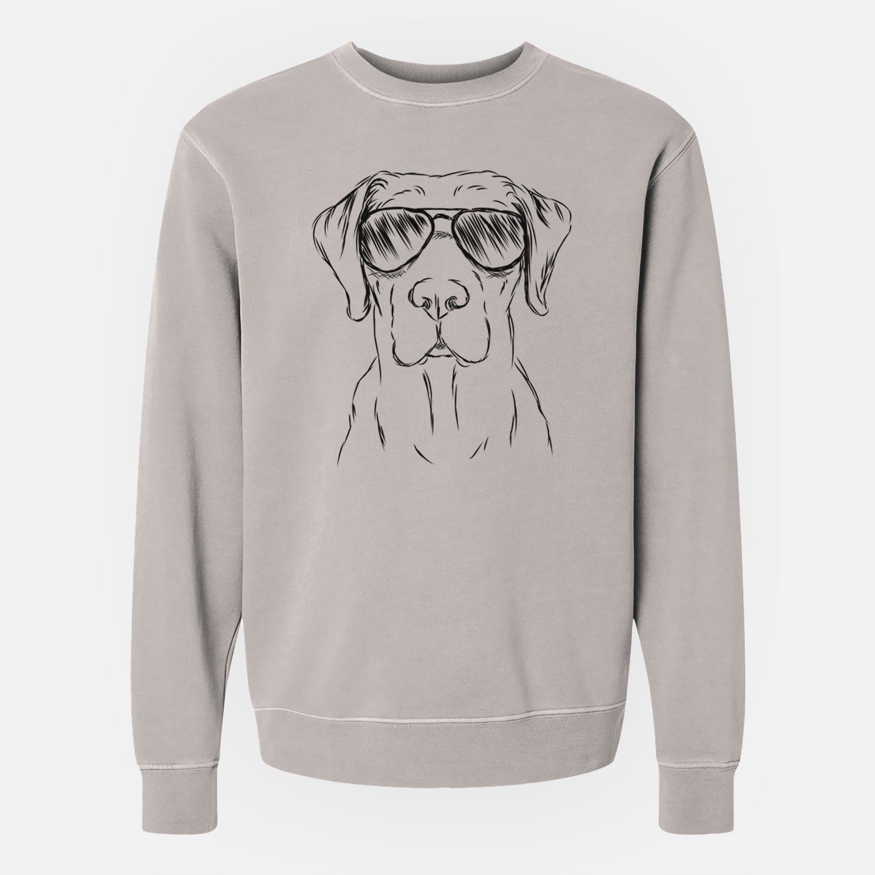 Aviator Rowdy the Labrador Retriever - Unisex Pigment Dyed Crew Sweatshirt