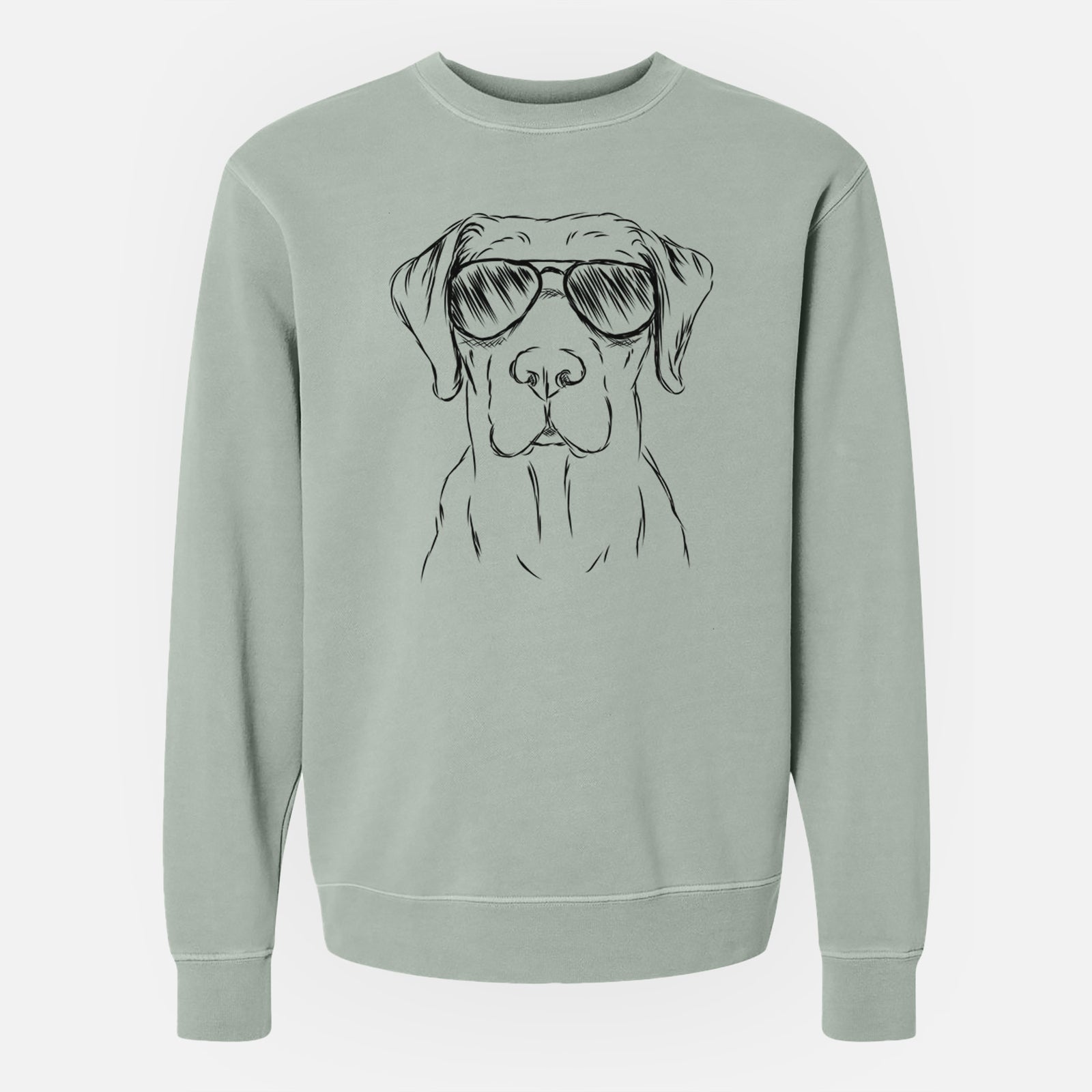 Aviator Rowdy the Labrador Retriever - Unisex Pigment Dyed Crew Sweatshirt