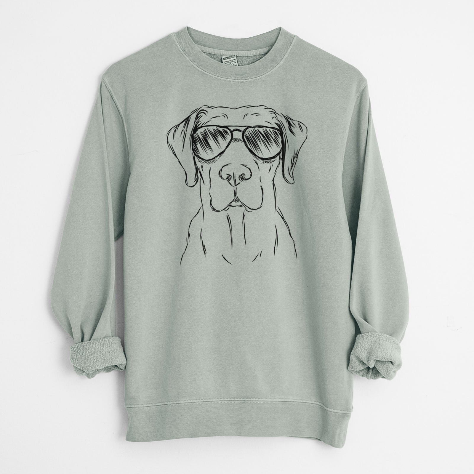 Aviator Rowdy the Labrador Retriever - Unisex Pigment Dyed Crew Sweatshirt